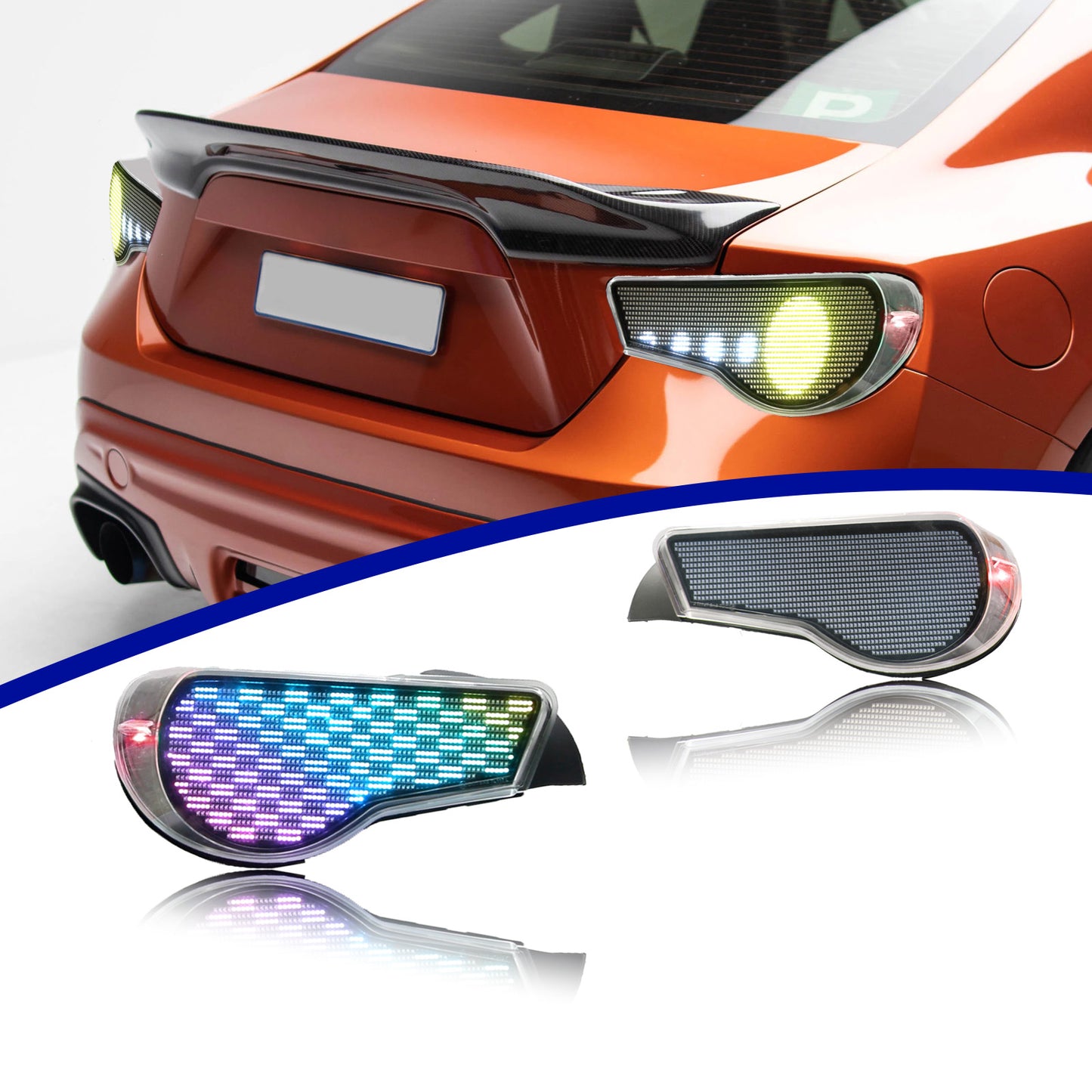 Full LED Digital RGB Tail Lights Assembly for 2012-20 Toyota GT86 / BRZ / FRS