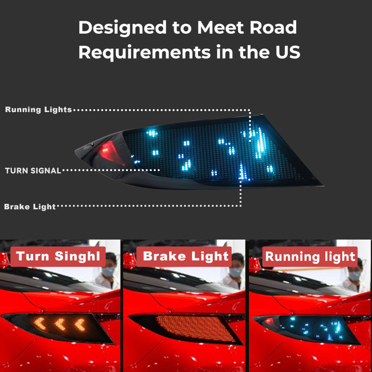Full LED Digital RGB Tail Lights Assembly for 2022-26 Toyota GR86 & Subaru BRZ