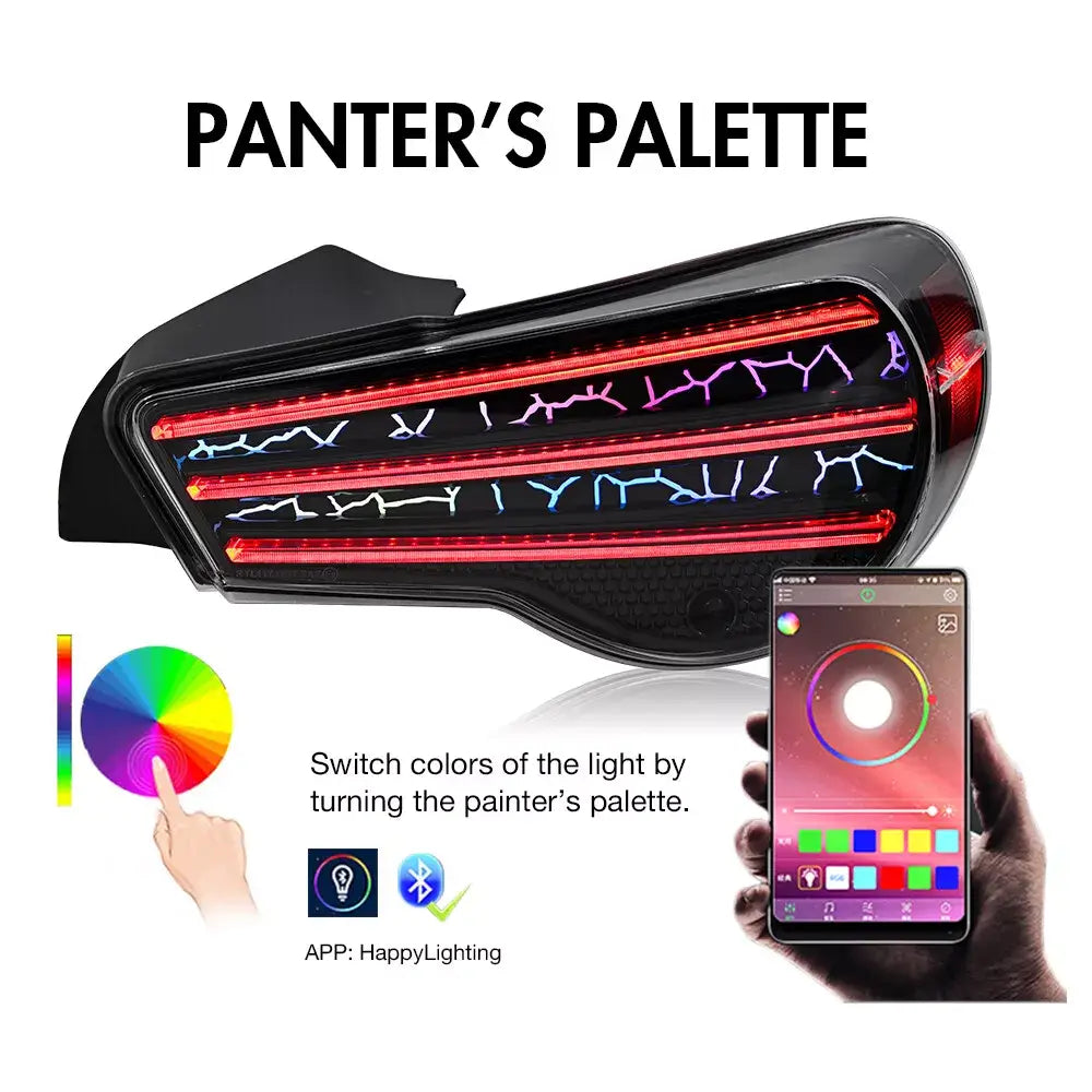 Full LED RGB Tail Lights for 2012–23Toyota GT86/Subaru BRZ/Scion FRS with Projector Turn Signals