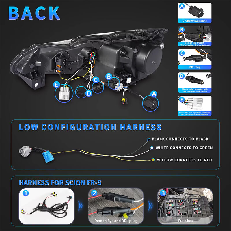 Full LED RGB Headlights for 2012-21 Toyota GT86/Subaru BRZ/Scion FRS