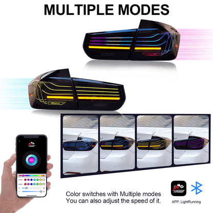 Full LED RGB Taillights Assembly for 2013-19 BMW F30/F80/F35 CLS