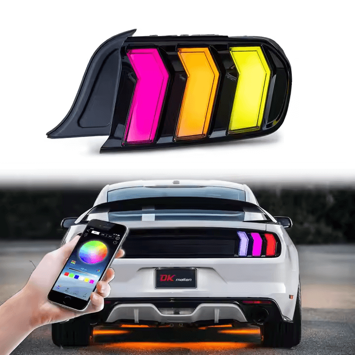 Full LED RGB Tail Lights Assembly for 2015-23 Ford Mustang S550
