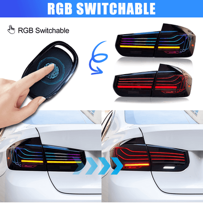 Full LED RGB Taillights Assembly for 2013-19 BMW F30/F80/F35 CLS