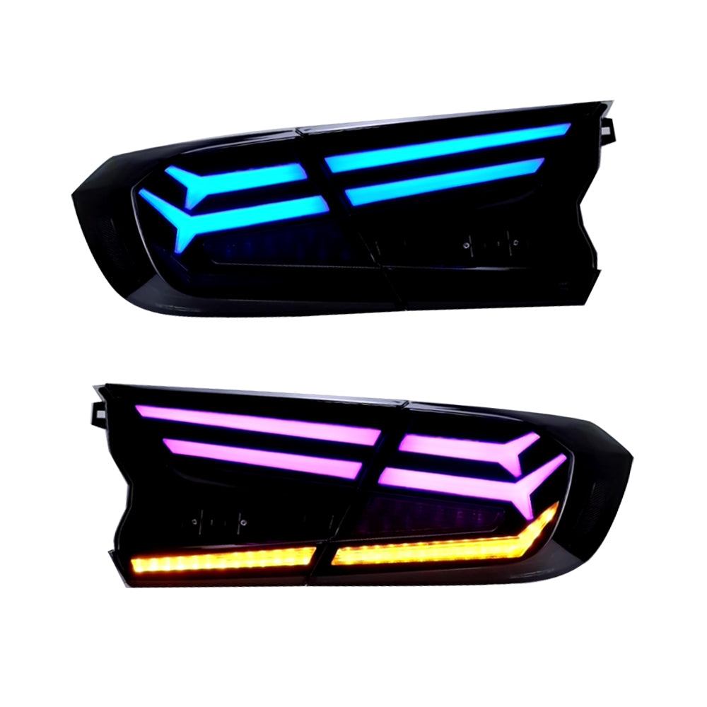 Full LED RGB Tail Lights for 2018-22 Honda Accord (Fishbone Style)