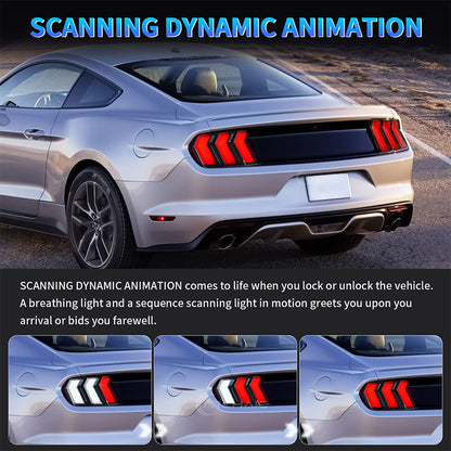 Full LED RGB Tail Lights Assembly for 2015-23 Ford Mustang S550