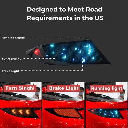 Full LED Digital RGB Tail Lights Assembly for 2022-26 Toyota GR86 & Subaru BRZ