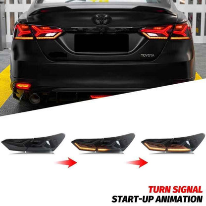 Full LED RGB Taillights Assembly for 2018-24 Toyota Camry(Fish Bone Style)