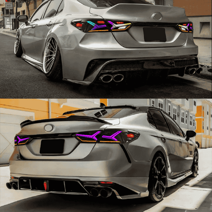 Full LED RGB Taillights Assembly for 2018-24 Toyota Camry(Fish Bone Style)