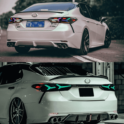 Full LED RGB Taillights Assembly for 2018-24 Toyota Camry(Fish Bone Style)
