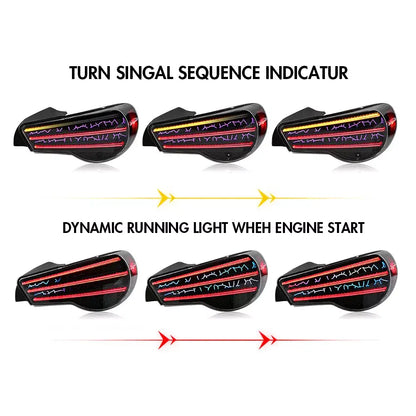 Full LED RGB Tail Lights for 2012–23Toyota GT86/Subaru BRZ/Scion FRS with Projector Turn Signals