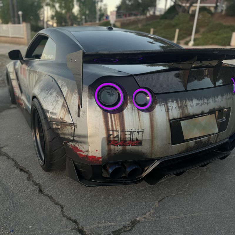 nissan gtr rgb tail lights purple light on